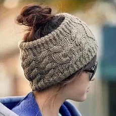 Women Warm Winter Snow Hat Fashion Knit Headband No Top Wool Hat Headband