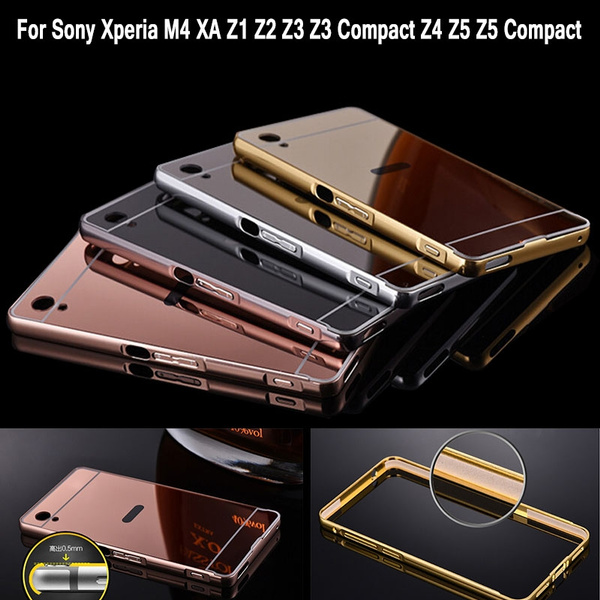 Alabama pit schraper Mirror Case For Sony XZ1 mini XA1 Ultra XZ Premium X Compat XZs XP Aluminum  Bumper Frame For Sony Xperia Z Z1 Z2 Z3 mini Z5 Plus C6 C5 C4 C3 M5
