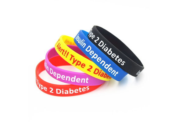 Medical Alert Type 1 Diabetes Insulin Dependent Diabetic Silicone Wristbands Lot 