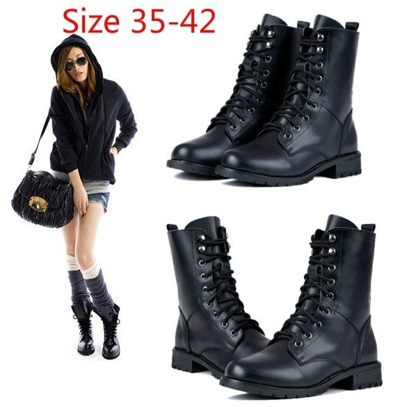 ladies fashion combat boots