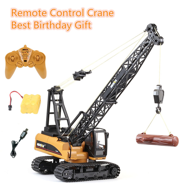 1/14 Remote Control 15 Channel Crane Battery Powered RC Construction Toy  Crane with Heavy Metal Hook