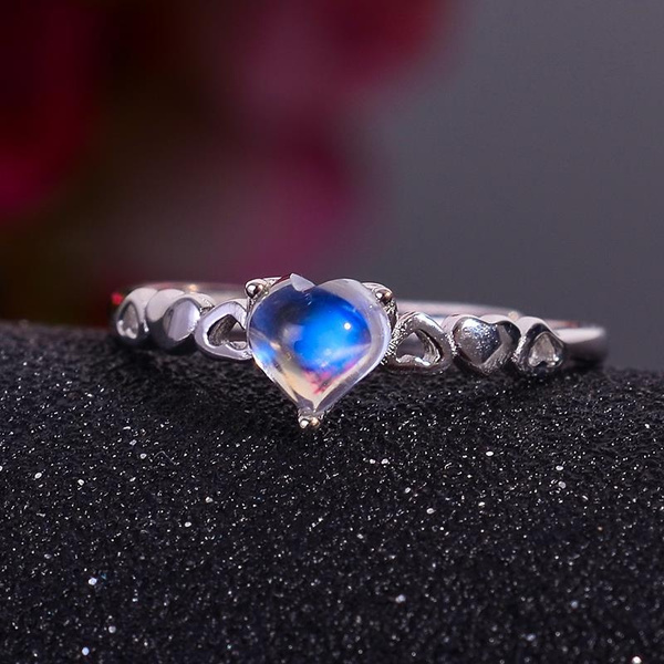 Heart shaped deals moonstone ring