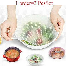 3PCS/lot Multifunctional Silicone Food Wrap Clear Reusable Silicone Wraps Seal Cover Stretch Fresh Keeping Kitchen Tools Cooking