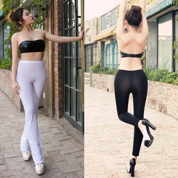 Sexy See-through Transparent Tights Nightclub Leggings Elastic Pants