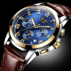 LIGE Luxury Brand Leather Quartz Watch Men's Wristwatch Waterproof Business Casual Date Watches Moda Masculina with Gift Box
