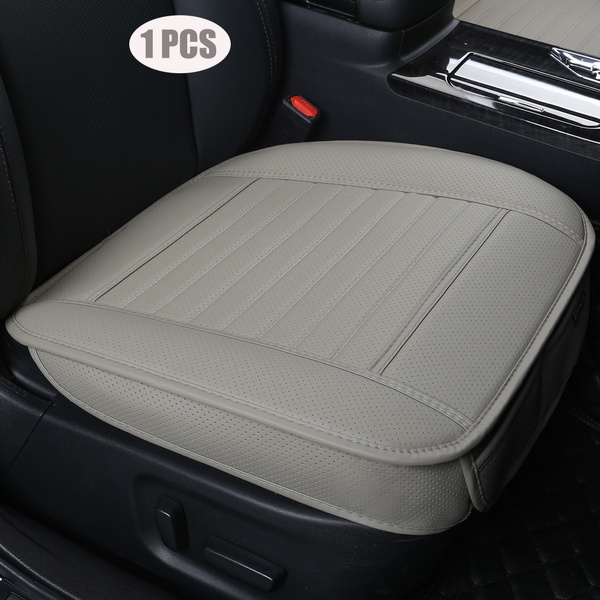 1pcs Car Interior Pu Leather Seat Cushion Protector Front Cover Single Pad Mat For Auto Four Door Sedan Suv Driver Deep20 Inch Width20 - Leather Protection For Car Seats
