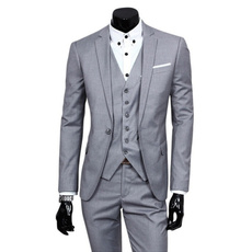 US Size 2017 Men New Fashion Plus Size Career Formal Wedding Groom Slim three-piece Set Business Jacket And Pants Suits Not Include Shirt 