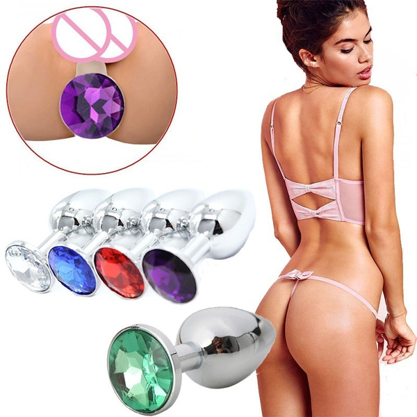 S M L 3 Size Diamond Crystal Stainless Steel Butt Plug Suppository Gem Stimulation Butt Plug 13 Colors