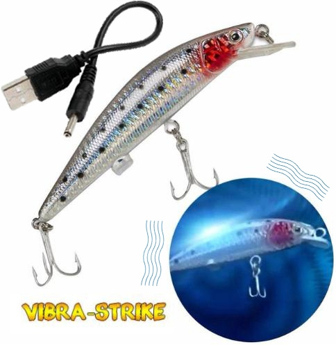 Electric USB Charging Lure Fishing Bait with Light and Beeper Fishing Bait  Tool