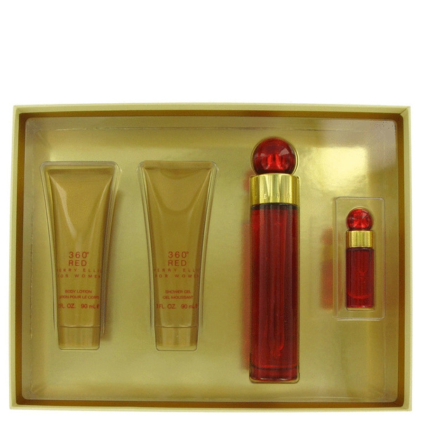 Perry Ellis 360 Red -- Gift Set - 3.4 Oz Eau De Parfum Spray + 3
