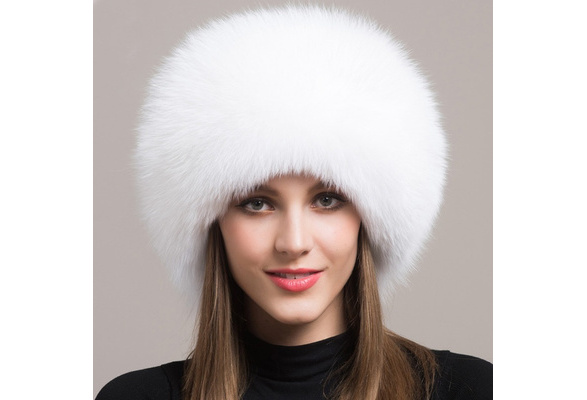 Caitzr Russian Faux Fur Hat for Women Ladies Girls Winter Warm Thermal Hat Skiing Cap Gift Fashion Empty Top Beanies Hat, Women's, Size: One size