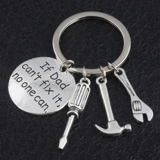 Keyring ''If Dad Can''t Fix It No One Can'' Hand Tools Keychain Gift For Dad (Color: Silver) (Color: Silver)