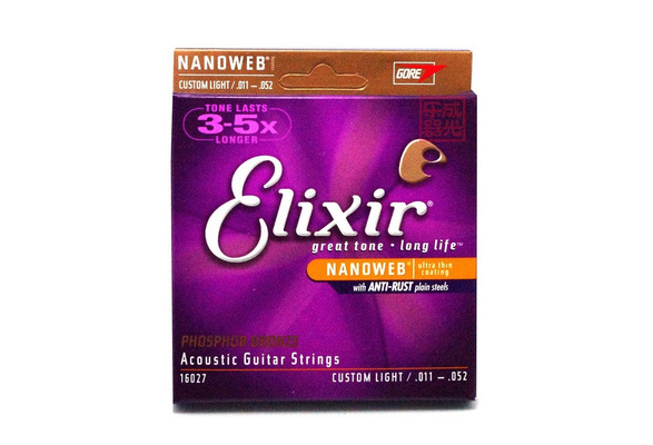 1 Set Elixir Nanoweb guitar strings Light 16027 11002 11052 for