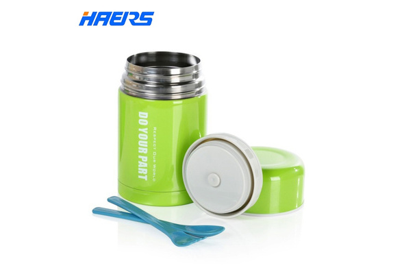 750ML Hot Food Warmer Stainless Steel Vacuum Insulated Food Thermos with  Bag Green Color Food Container for Kids LTH-750A