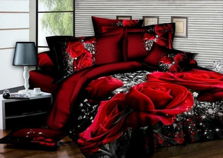 comforterbeddingset, Flowers, bedclothe, King