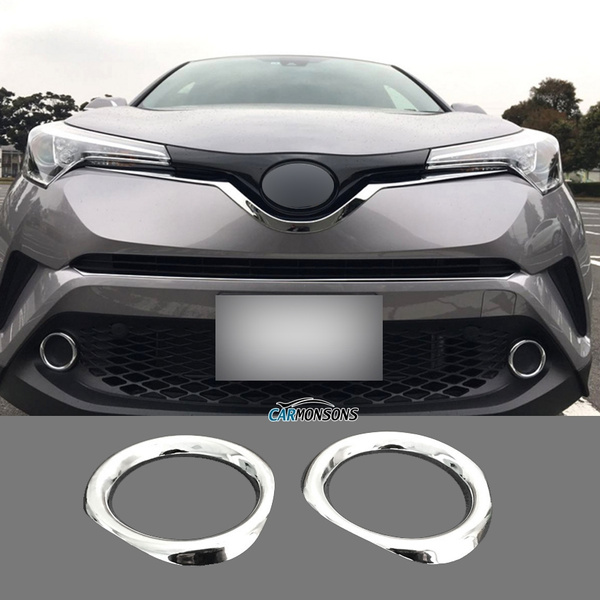 2 Pcs/lot for Toyota C-HR CHR Front Fog Light Lamp ABS Chrome Decoration  Trim Frame Stickers Cover Accessories Car Styling