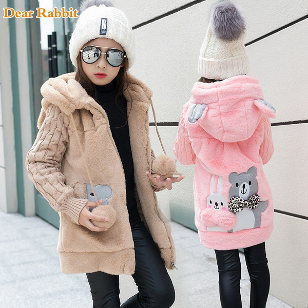 little girl rabbit fur coat