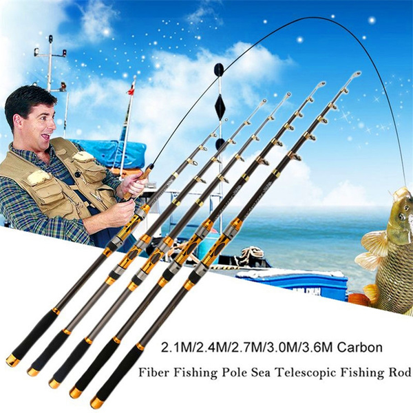 Spinning Fishing Rod Carbon Fiber 98% Trout Carp Telescopic Fishing Pole  2.1M 2.4M 2.7M 3.0M 3.6M