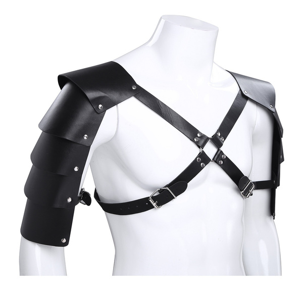 PU Leather Belt Mens Adjustable Body Chest Harness Male Costume Shoulder  Straps