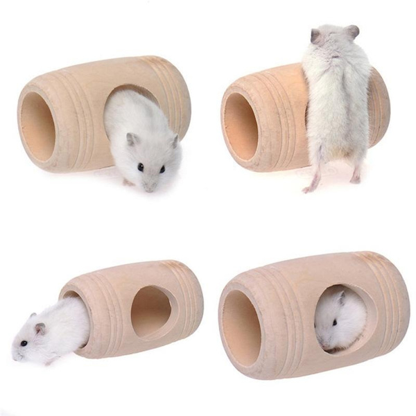 Small Animal Tunnel House, Natural Wooden Cave for Pet Dwarf Hamster Gerbil  Rat Degu Hide Play Cage Toy | Wish