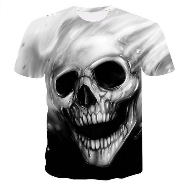 shirt Skull Graphic Tees Couple Tops 