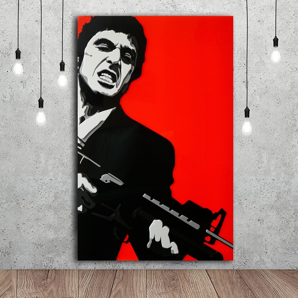 03 Home Decor Poster Scarface Movie Motivational Quotes Art Silk Poster