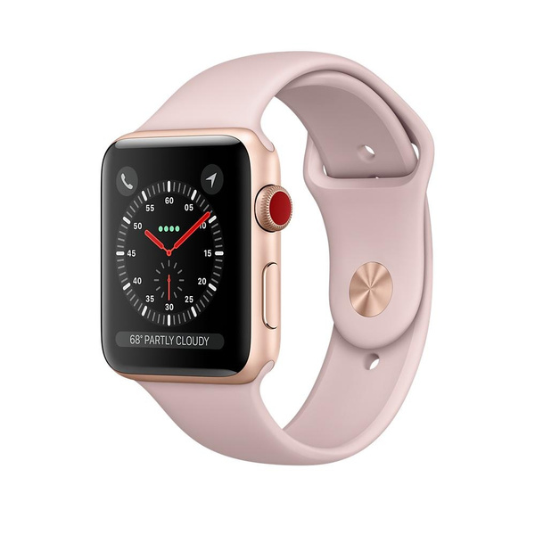 Apple Watch Gen 3 Series 3 Cell 38mm Gold Aluminum Pink Sand Sport Band MQJQ2LL A Wish