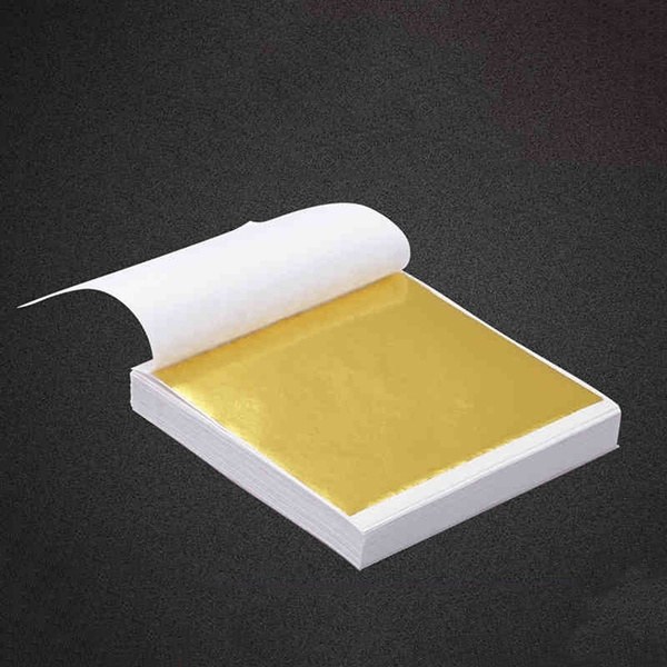 100x 24K Gold Leaf Sheets Fot Art Crafts Design Gilding Framing Scrap 9cm*9 cm 