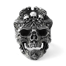 Steel, Vintage, Jewelry, skull