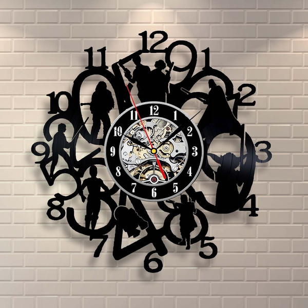 Vinyl Record Wall Clock Gifts Home Decor Star Wars Art Design Wish - Star Wars Vinyl Record Clock Home Decor Art