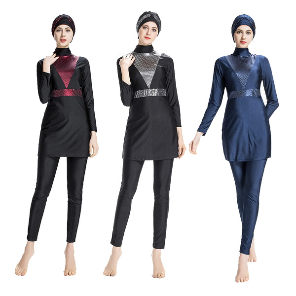 ziyimaoyi Muslim Swimwear for Women Girls Modest Islamic Hijab Swimsuits With Hijab 