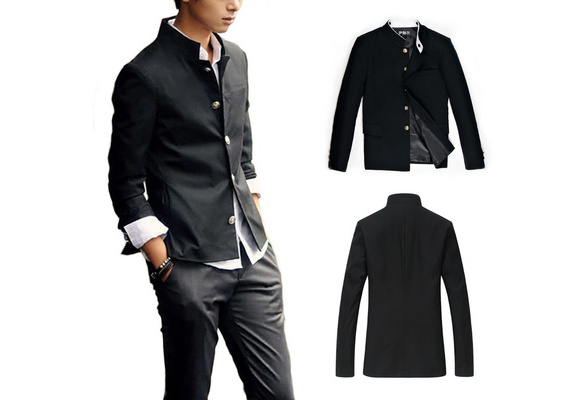 high neck shirt with blazer
