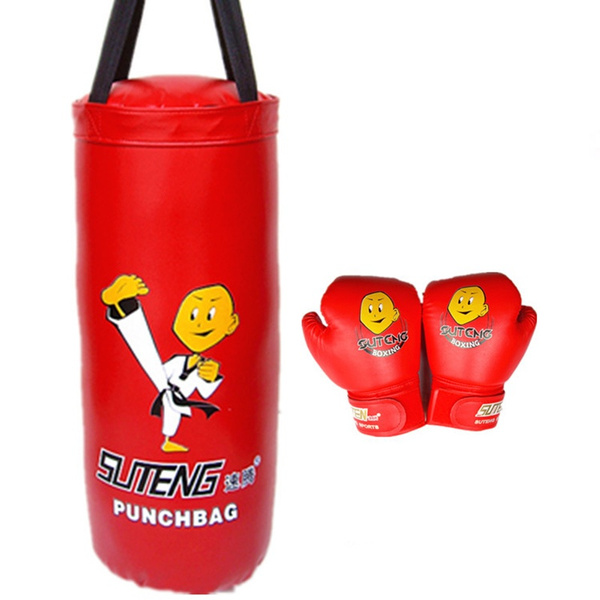 Sandbag Gloves 2pcs Set Children Sanda Boxing Fighting Set Kids Protective Gear 
