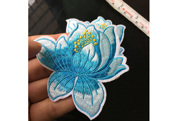 E32 LOTUS Flower 3" Embroidery Iron-on Patch 