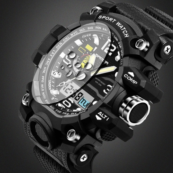 Militarystyle LED digital quartz watch. Great for outdoorsmen. Wish