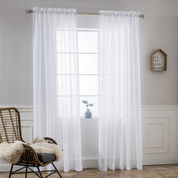1 Panel Double Panels Sheer Curtains, Sheer Curtains For Sliding Glass Doors