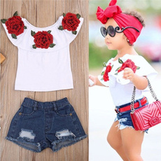 Fashion Toddler Kids Baby Girls 3D Flower Tops  Clothes Package included 1x Tops