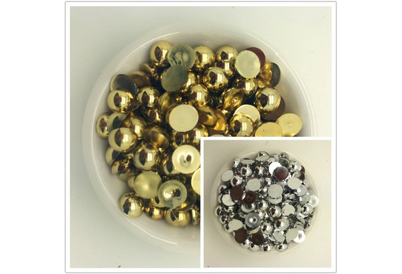 GENEMA 1050/3000/3750/7500pcs Gradient Imitation Pearls Half Round Flatback Pearl  Beads DIY Material Art Crafts Scrapbook Jewelry Making 