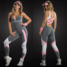 Women Ladies Gym Playsuit Clothes Exercise Sport Top Running Leggings Sportswear