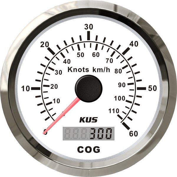 Pactrade Marine KUS 2'' Stainless Steel Engine Hour Meter Gauge – For Boat Outboard, SS 316