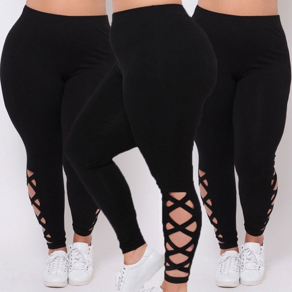 Spandex Curvy Pants Solid New Soft 