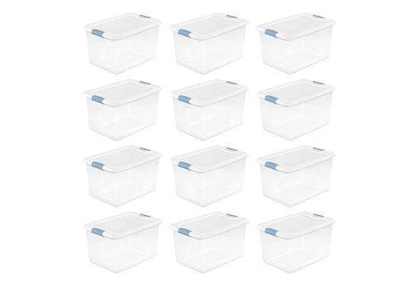 Sterilite 64 Qt Clear Plastic Stackable Storage Bin w/ White Latch Lid, 12  Pack, 12pk - Gerbes Super Markets