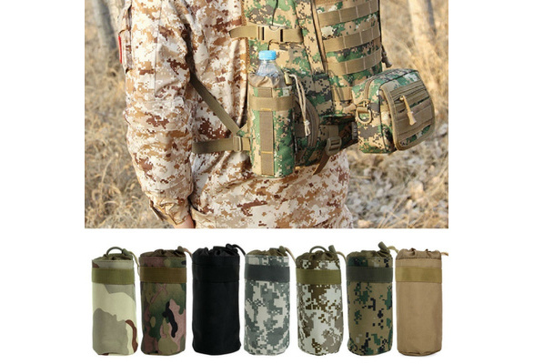 EP_ Outdoor Tactical Military Molle System Camo Water Bottle Bag Kettle Pouch He 