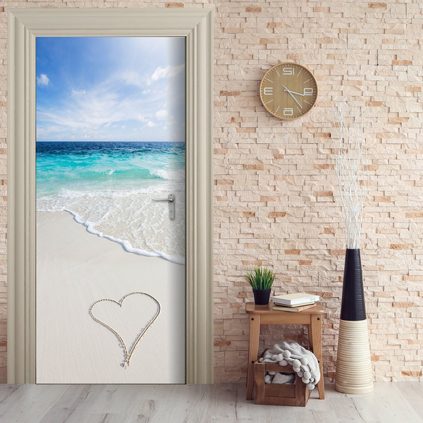 DIY 3D Wall Sticker love sign on beach Mural Home Decor Removable Door ...