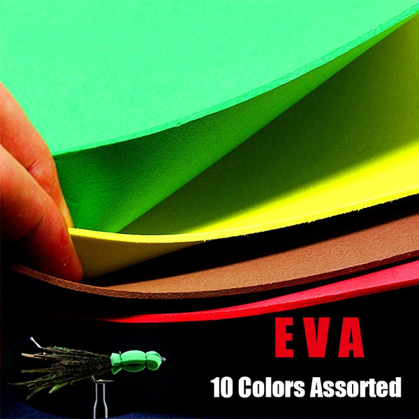 Fly Fishing 10colors mixed Fly Tying Foam Square foam Paper Fly Tying  Material Bugs Cricket body 2mm EVA Foam Sheet