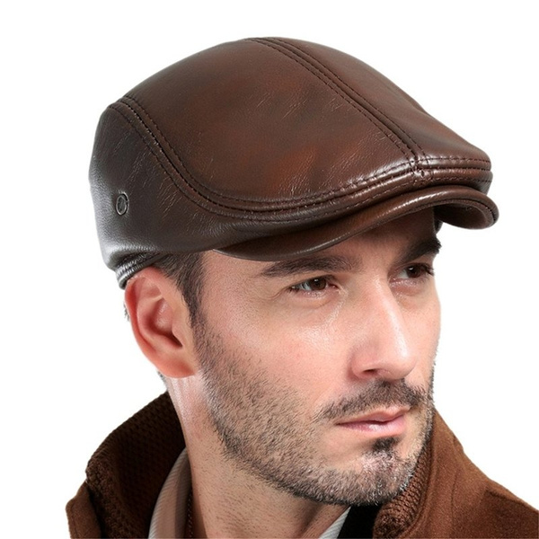 real leather beret