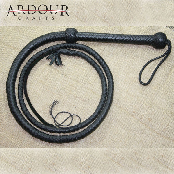 3 Feet Long 12 Plait Genuine Leather Bull Whip Equestrian Rope Core 