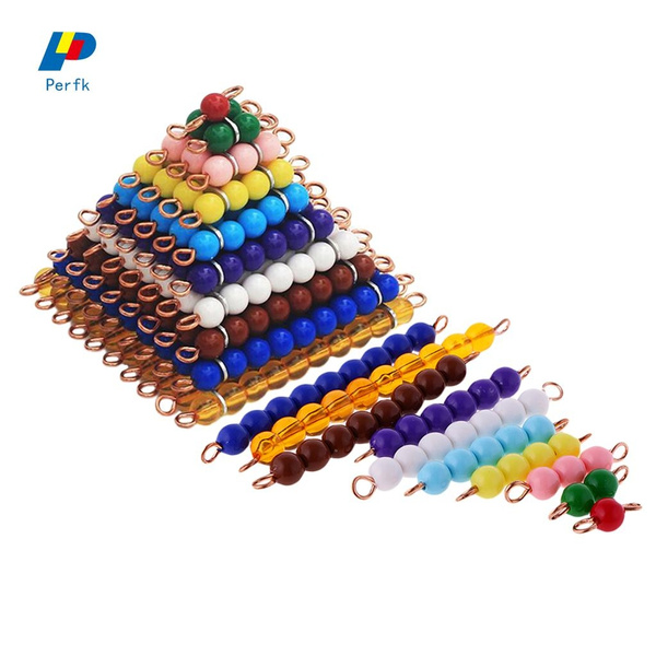 Montessori Math Materials Colored Beads for Kids Early Teaching Education 