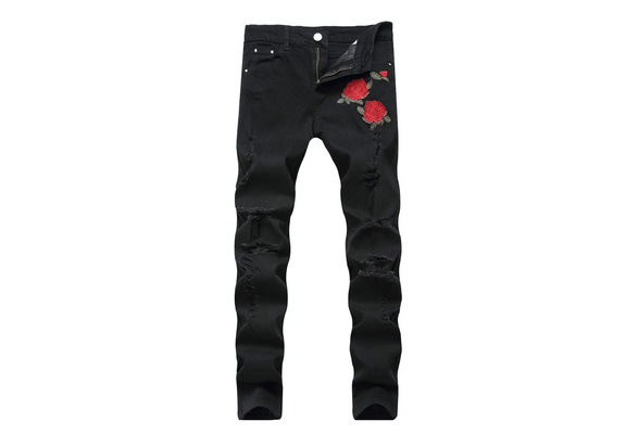 Rose store ripped jeans