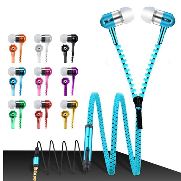 New Zipper Earphones earphones In-Ear Earbuds with Built-in